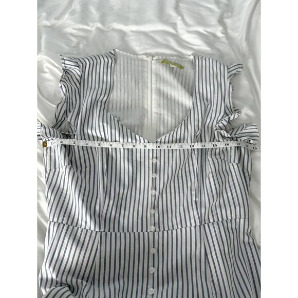 Gianni Bini Romantic Lara Stripe Flutter Sleeve Maxi Dress | Size 12 - Picture 10 of 14